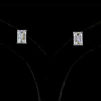 14K White Gold Emerald Cut Lab Diamond Stud Earrings with North-South Prong Setting - 5.39 Carats Total Diamond Weight - Covaloro Fine Jewelry