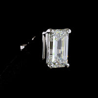 14K White Gold Emerald Cut Lab Diamond Stud Earrings with North-South Prong Setting - 5.39 Carats Total Diamond Weight - Covaloro Fine Jewelry