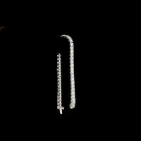 14K White Gold Emerald Cut Lab Diamond Tennis Bracelet - 44 Stones, 21.47 Carat Total Weight, E-F Color VS Clarity, North-South Prong Setting - Covaloro Fine Jewelry