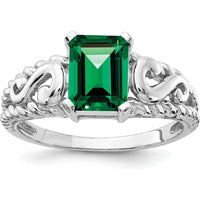 14K White Gold Emerald-Cut Mount St. Helens Helenite Ring - 1.5 Carat Total Gemstone Weight by Monteluci Fine Jewelry