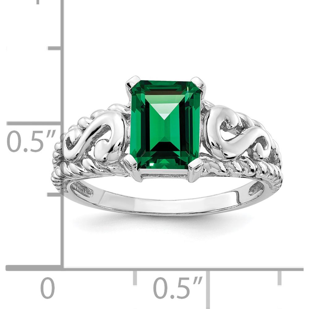 14K White Gold Emerald-Cut Mount St. Helens Helenite Ring - 1.5 Carat Total Gemstone Weight by Monteluci Fine Jewelry