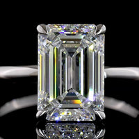 14K White Gold Emerald Cut Solitaire Engagement Ring with 3.19 Carat Lab-Grown Diamond - E VVS2 IGI Certified - Covaloro Fine Jewelry