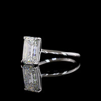 14K White Gold Emerald Cut Solitaire Engagement Ring with 3.19 Carat Lab-Grown Diamond - E VVS2 IGI Certified - Covaloro Fine Jewelry