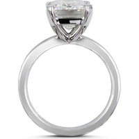 14K White Gold Emerald Cut Solitaire Engagement Ring with 5.04 Carat Lab Grown Diamond - GIA Certified E-F VS1 - Covaloro Fine Jewelry