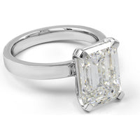 14K White Gold Emerald Cut Solitaire Engagement Ring with 5.04 Carat Lab Grown Diamond - GIA Certified E-F VS1 - Covaloro Fine Jewelry