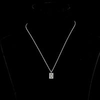 14K White Gold Emerald Cut Solitaire Pendant with 3.92 Carat Lab Grown Diamond - G VS1 IGI Certified - Covaloro Fine Jewelry