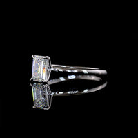 14K White Gold Emerald Cut Solitaire Ring with 1.04 Carat Lab Grown D VS1 Diamond - IGI Certified - Covaloro Fine Jewelry