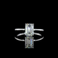14K White Gold Emerald Cut Solitaire Ring with 1.54 Carat Lab Grown Diamond - E-F Color VVS2 Clarity IGI Certified - Covaloro Fine Jewelry