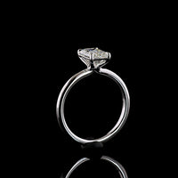 14K White Gold Emerald Cut Solitaire Ring with 1.54 Carat Lab Grown Diamond - E-F Color VVS2 Clarity IGI Certified - Covaloro Fine Jewelry