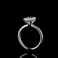 14K White Gold Emerald Cut Solitaire Ring with North-South F VVS2 Lab Diamond - 2.50 Carat Total Weight - Covaloro Fine Jewelry