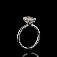 14K White Gold Emerald Cut Solitaire Ring with North-South F VVS2 Lab Diamond - 2.50 Carat Total Weight - Covaloro Fine Jewelry