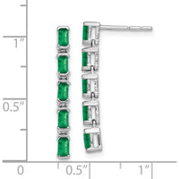 14K White Gold Emerald Dangle Earrings with 5-Octagon Emerald Stones - 0.26 Carat Total Emerald Weight by Monteluci Fine Jewelry