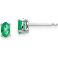 14K White Gold Emerald Stud Earrings - 0.25 Carat Total Emerald Weight by Monteluci Fine Jewelry