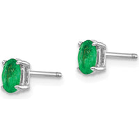 14K White Gold Emerald Stud Earrings - 0.25 Carat Total Emerald Weight by Monteluci Fine Jewelry