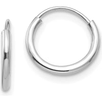 14K White Gold Endless Hoop 3 Pair Earring Set with Polished Finish and Rhodium Plating. by 0