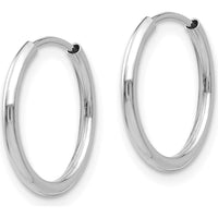 14K White Gold Endless Hoop 3 Pair Earring Set with Polished Finish and Rhodium Plating. by 0