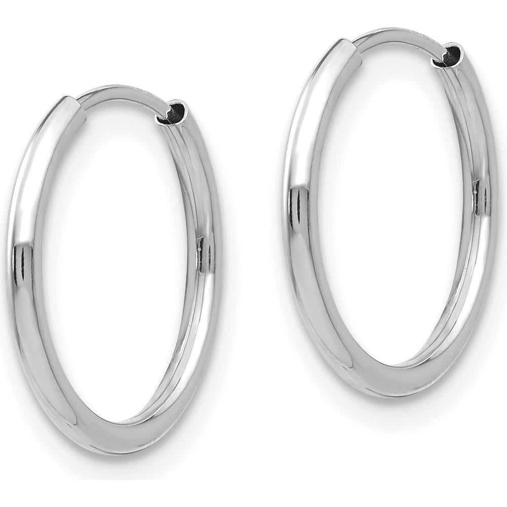 14K White Gold Endless Hoop 3 Pair Earring Set with Polished Finish and Rhodium Plating. by 0