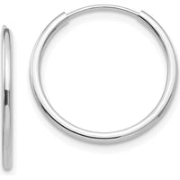 14K White Gold Endless Hoop 3 Pair Earring Set with Polished Finish and Rhodium Plating. by 0