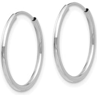 14K White Gold Endless Hoop 3 Pair Earring Set with Polished Finish and Rhodium Plating. by 0
