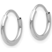14K White Gold Endless Hoop 3 Pair Earring Set with Polished Finish and Rhodium Plating. by 0