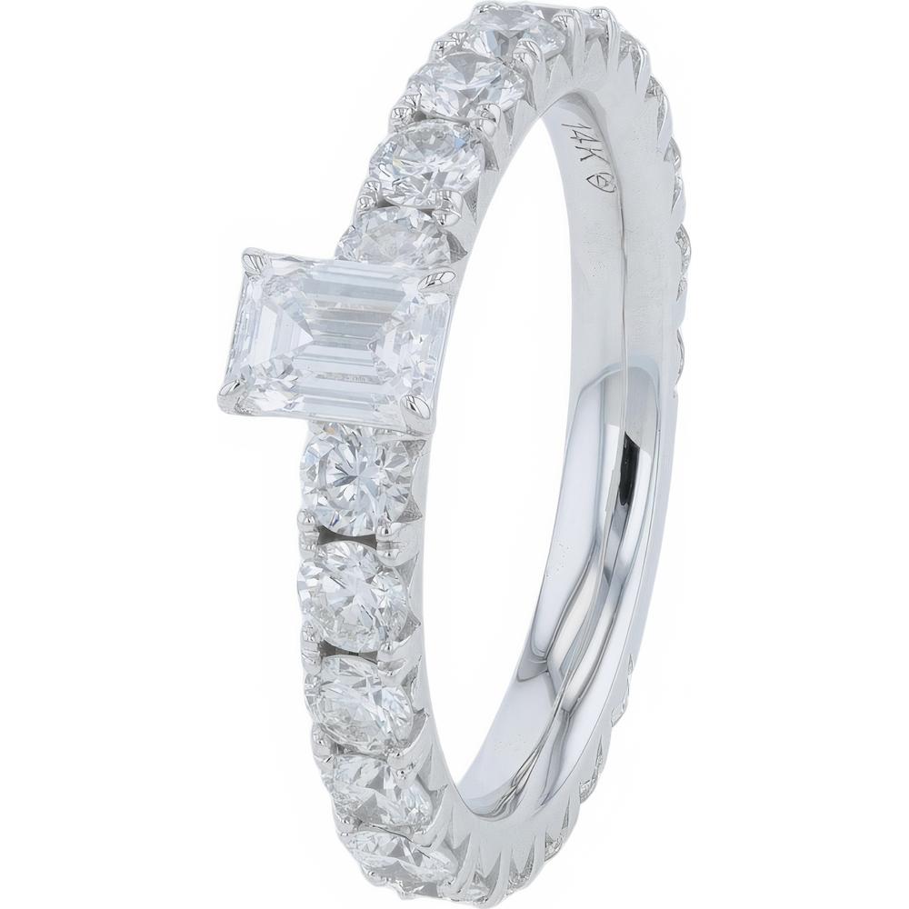 14K White Gold Engagement Ring with 2.00 Carats Lab Grown Diamonds in Prong Setting
