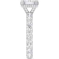 14K White Gold Engagement Ring with 3-Row Pavé Band and Round Diamond Cluster Center - 3.27 Carat Total Diamond Weight by Auriventus