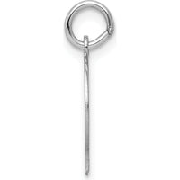 14K White Gold Engravable Boy Charm - Personalized Pendant with Polished Finish by Oro Pregiato