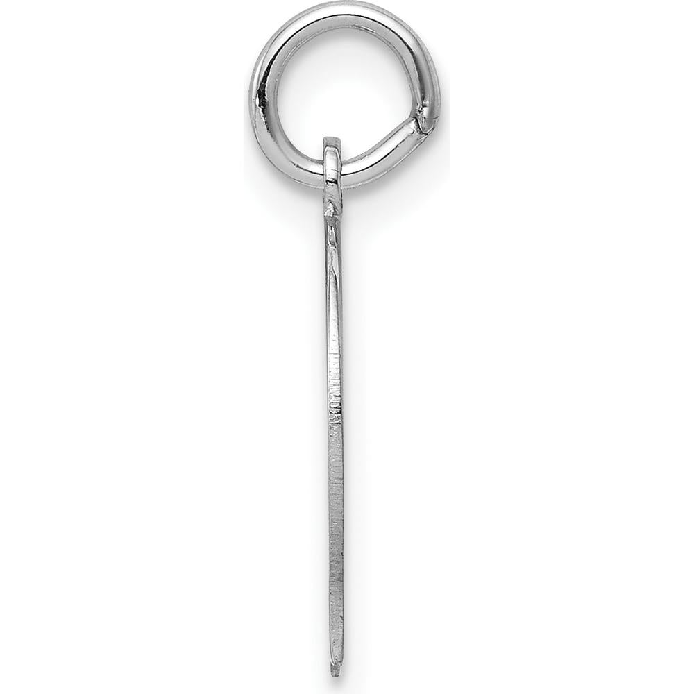 14K White Gold Engravable Boy Charm - Personalized Pendant with Polished Finish by Oro Pregiato