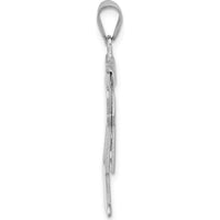 14K White Gold Engravable Boy with Hat Pendant Charm - Rhodium Plated by Oro Pregiato