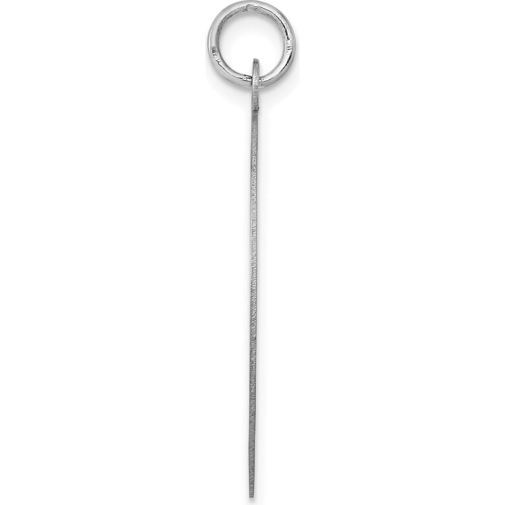 14K White Gold Engravable Disc Charm - 24mm Polished Pendant by Oro Pregiato