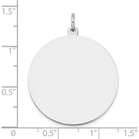 14K White Gold Engravable Disc Charm - 25mm Polished Pendant by Oro Pregiato