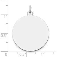 14K White Gold Engravable Disc Charm with Rhodium Plating - 24mm by Oro Pregiato