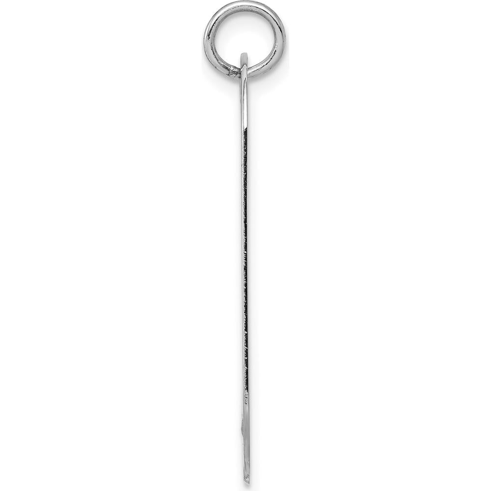 14K White Gold Engravable Dog Tag Pendant with Notch Disc - Polished Finish by Oro Pregiato