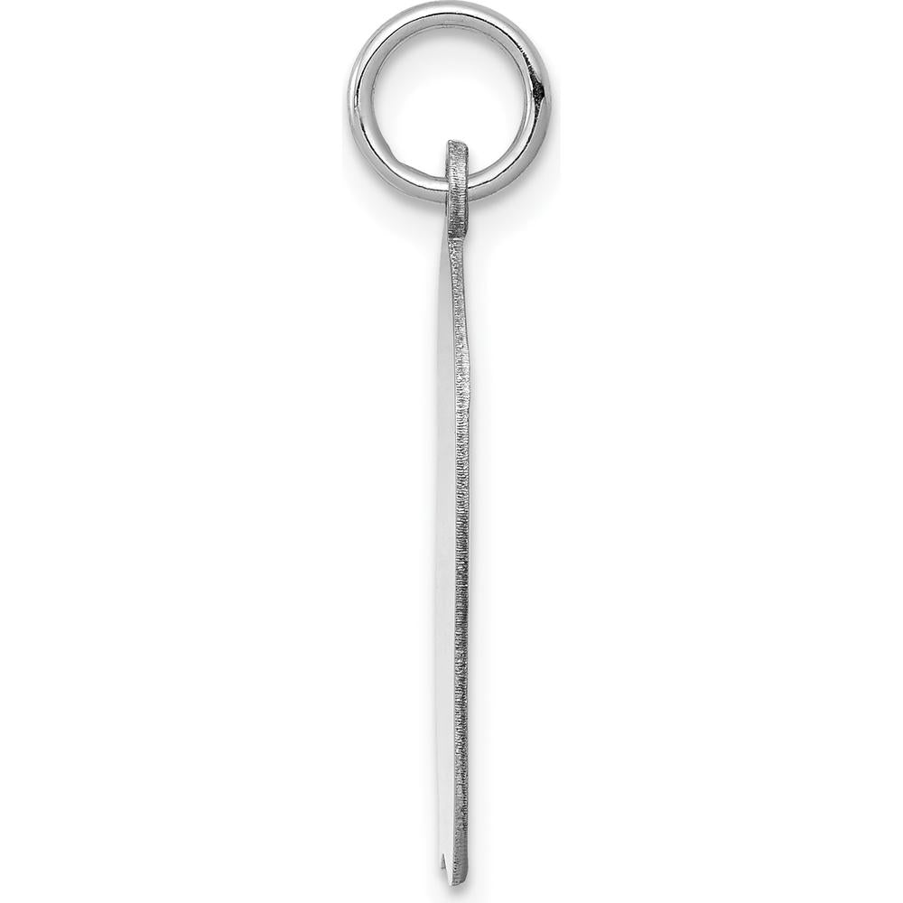 14K White Gold Engravable Girl Charm Pendant - Personalized Jewelry Gift. by Oro Pregiato