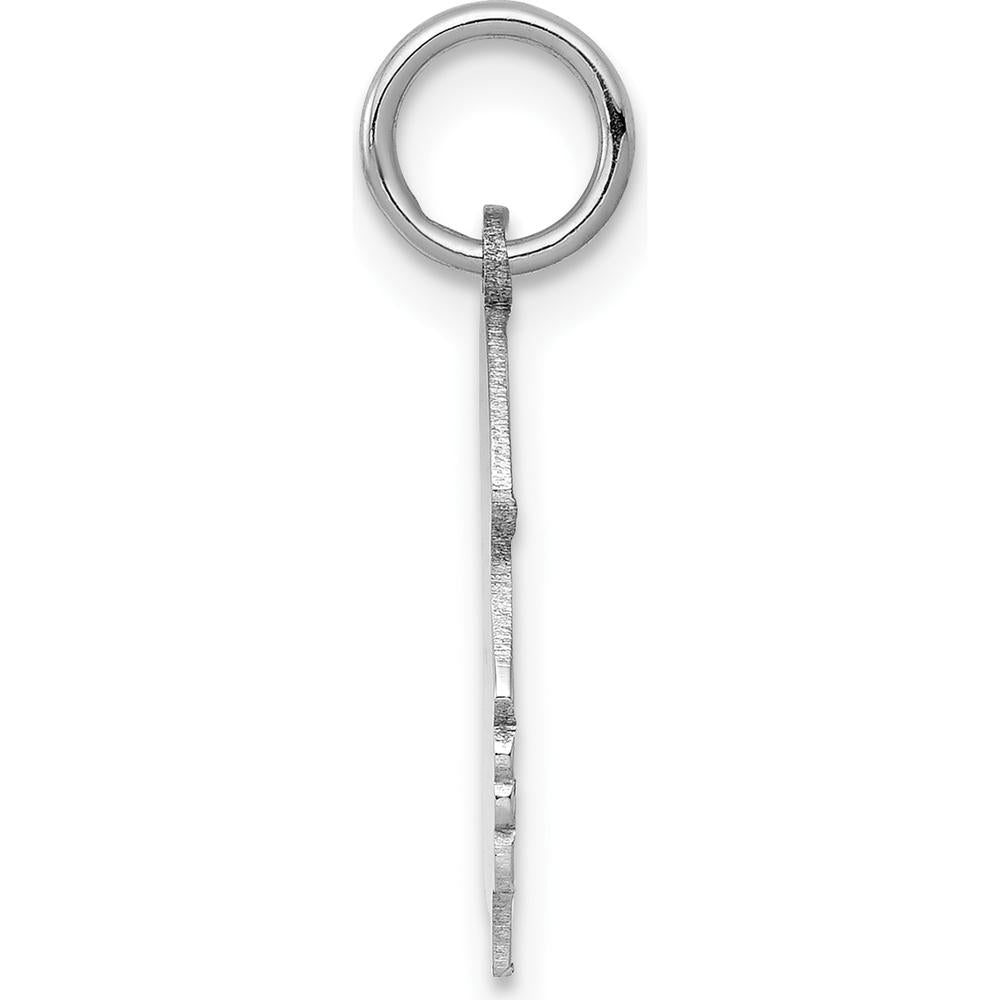 14K White Gold Engravable Girl Charm Pendant - Polished Finish, Rhodium Plated by Oro Pregiato