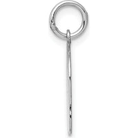 14K White Gold Engravable Girl Profile Charm with Polished Finish - 22mm Length by Oro Pregiato