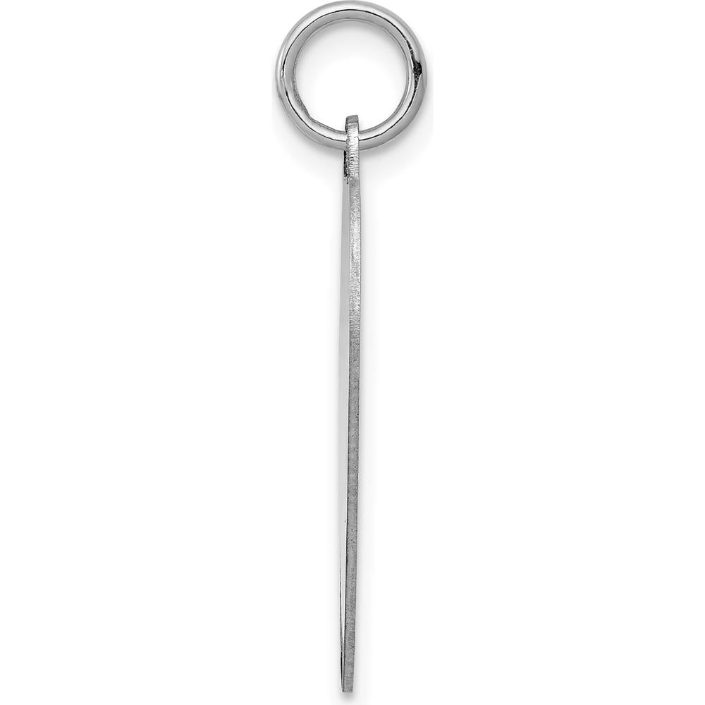 14K White Gold Engravable Heart Pendant Charm - 0.035 Gauge by Oro Pregiato