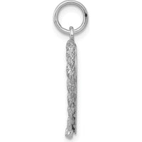 14K White Gold Engravable Heart Pendant with Etched Design - Personalized Charm by Oro Pregiato