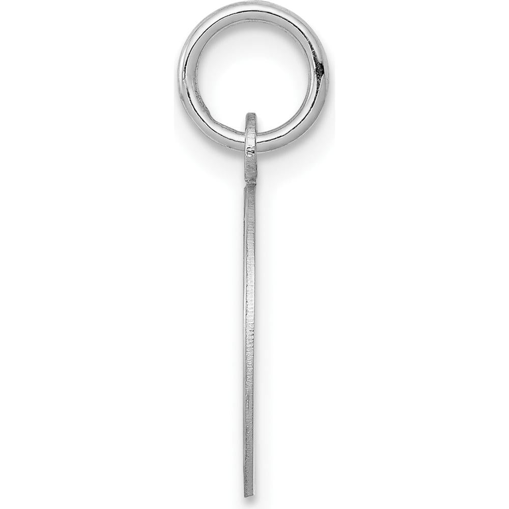 14K White Gold Engravable Round Disc Charm with Polished Finish and Laser Detail by Oro Pregiato