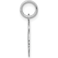 14K White Gold Engravable Small Girl Profile Charm Pendant - Polished Finish, 18mm Length by Oro Pregiato