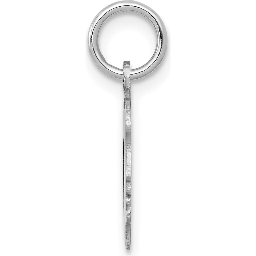 14K White Gold Engravable Small Girl Profile Charm Pendant - Polished Finish, 18mm Length by Oro Pregiato