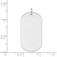 14K White Gold Engraveable Dog Tag Charm - Polished Finish by Oro Pregiato