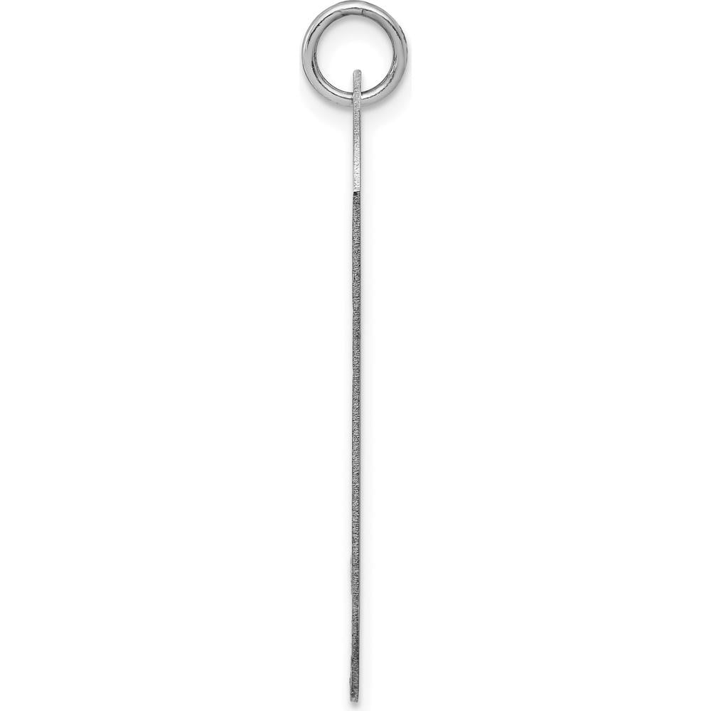 14K White Gold Engraveable Plain Dog Tag Disc Charm - 37mm Length by Oro Pregiato