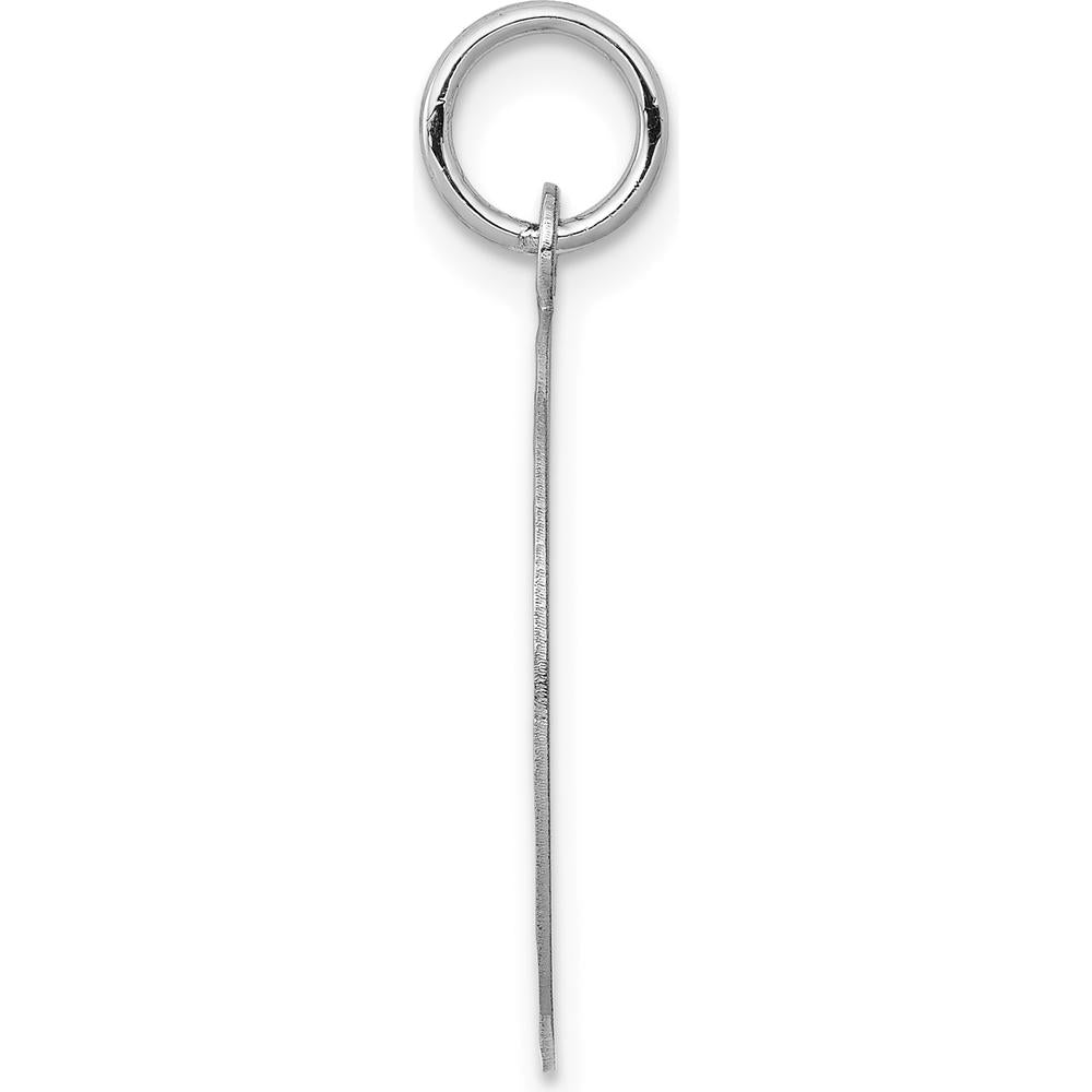 14K White Gold Engraveable Round Disc Charm with Diamond-Cut Edge - Polished Finish by Oro Pregiato