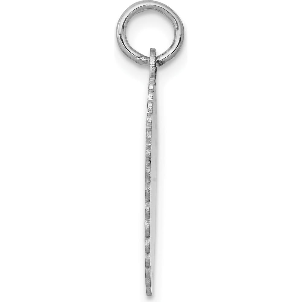 14K White Gold Engraveable Scalloped Disc Charm with Diamond-Cut Edges - Personalized Pendant by Oro Pregiato