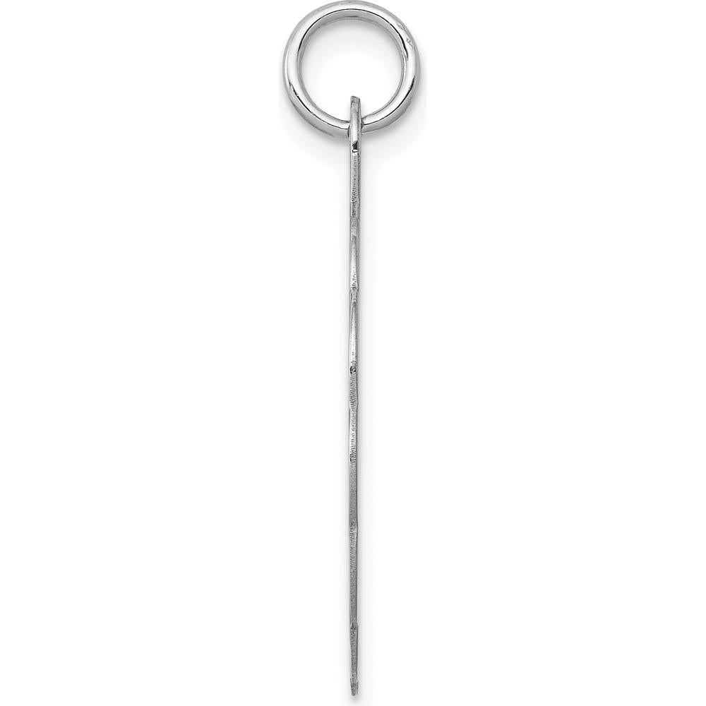 14K White Gold Engraveable Scalloped Disc Charm with Diamond-Cut Edges - Polished Finish by Oro Pregiato