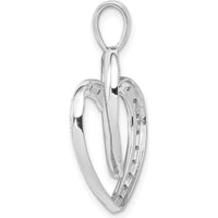 14K White Gold Entwined Hearts Diamond Pendant with Round Natural Diamonds - 0.025 Carat Total Diamond Weight by Monteluci Fine Jewelry