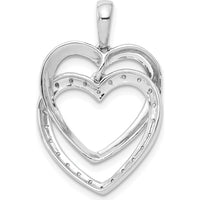 14K White Gold Entwined Hearts Diamond Pendant with Round Natural Diamonds - 0.025 Carat Total Diamond Weight by Monteluci Fine Jewelry