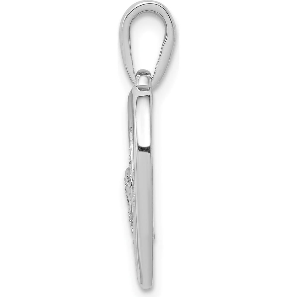 14K White Gold Entwined Hearts Pendant with Round Diamonds - 0.054 Carat Total Diamond Weight by Monteluci Fine Jewelry