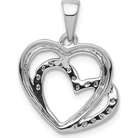 14K White Gold Entwined Hearts Pendant with Round Diamonds - 0.054 Carat Total Diamond Weight by Monteluci Fine Jewelry